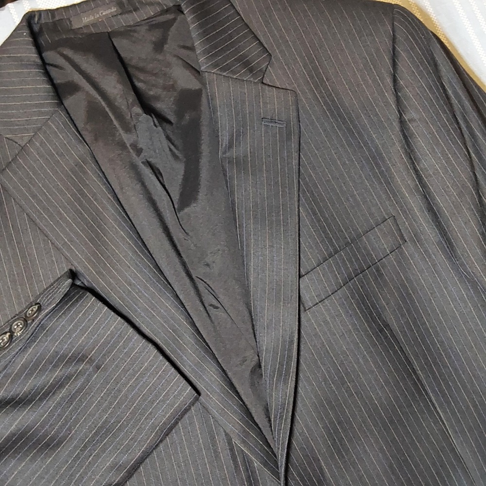 Lauren Ralph Lauren Men's 46L Charcoal Gray Pinstripe Blazer Business SuitJacket